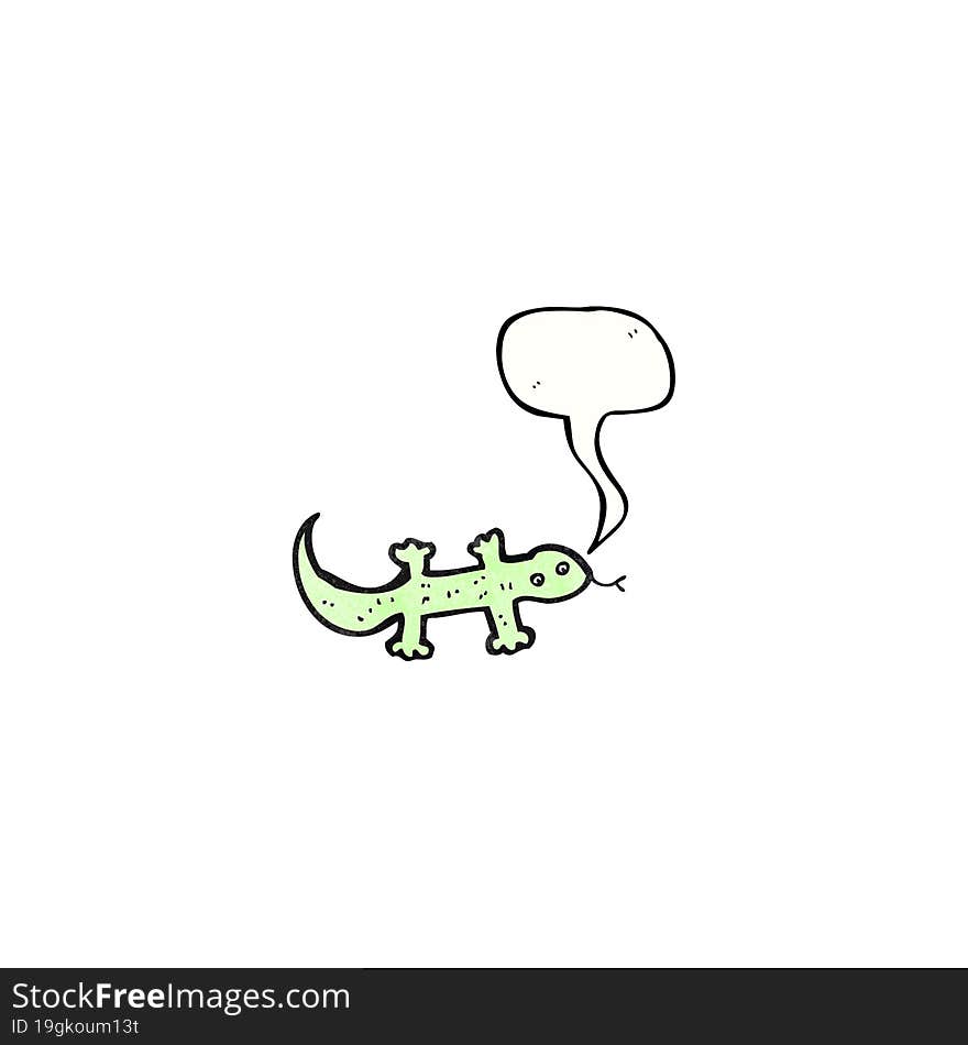 Cartoon Lizard With Speech Bubble