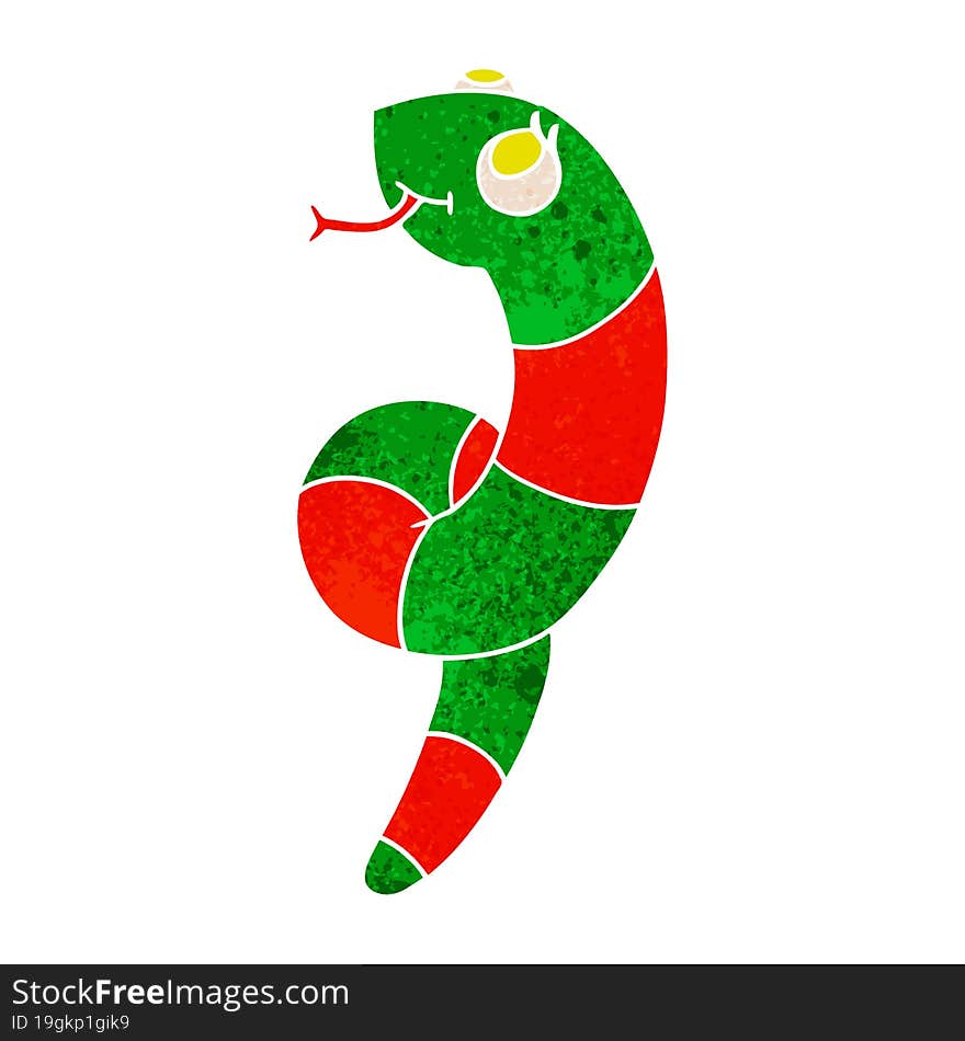 retro cartoon kawaii of a cute snake