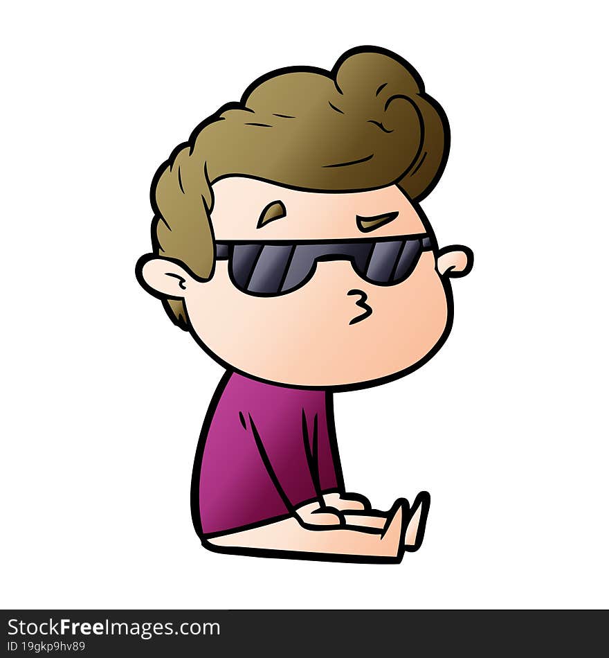 cartoon cool guy. cartoon cool guy