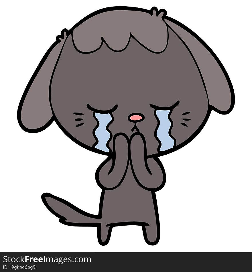 cartoon crying dog. cartoon crying dog