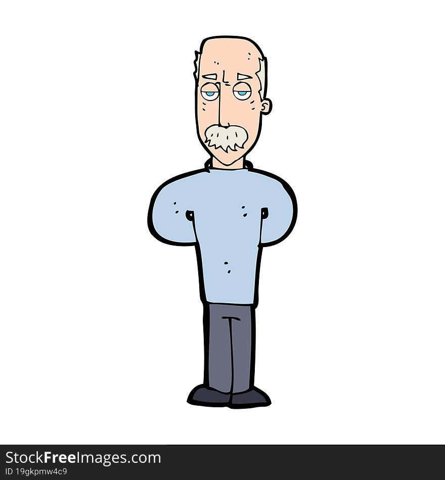 cartoon annoyed balding man