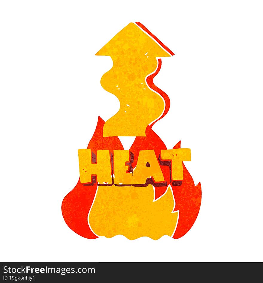 retro cartoon heat rising