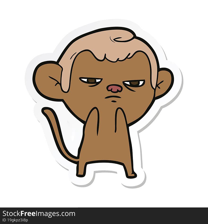 Sticker Of A Cartoon Monkey