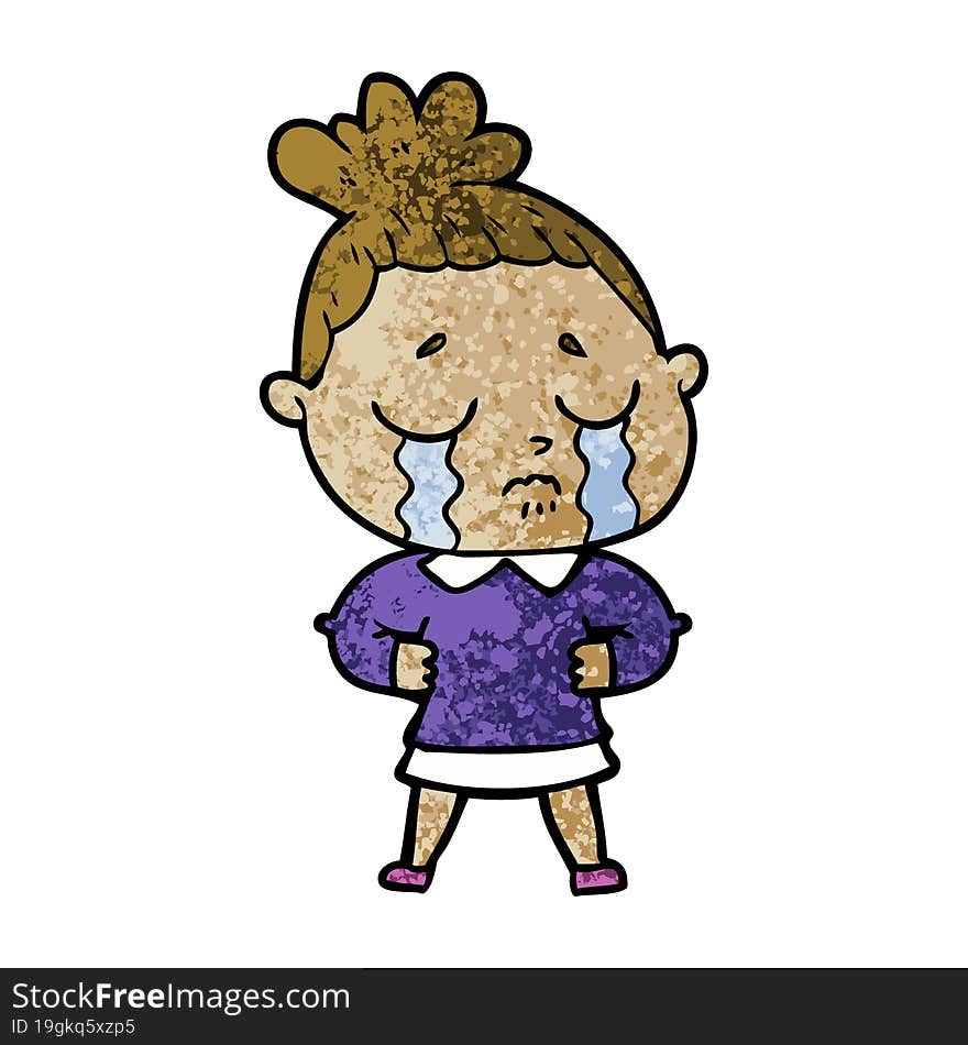 cartoon crying woman. cartoon crying woman