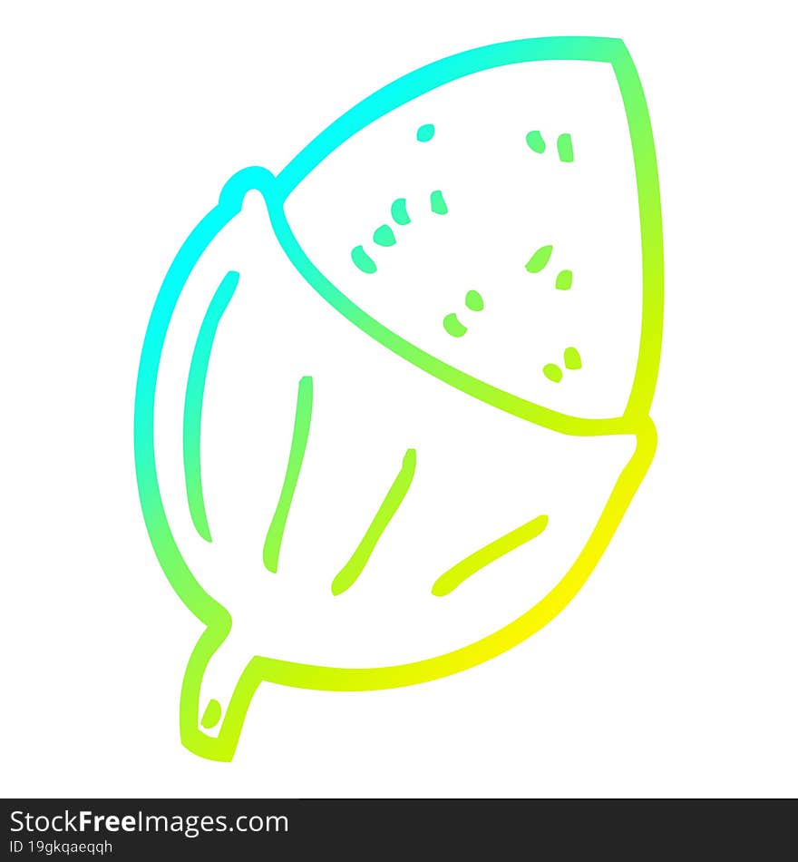 cold gradient line drawing cartoon acorn