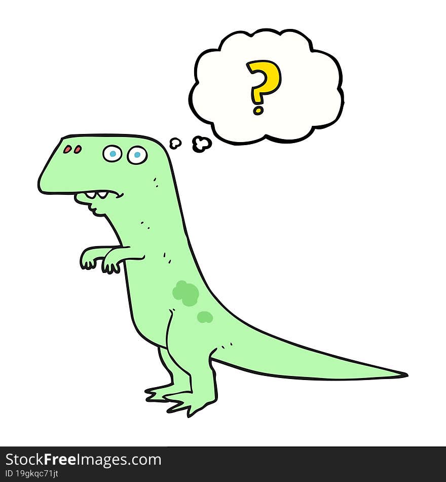 thought bubble cartoon confused dinosaur