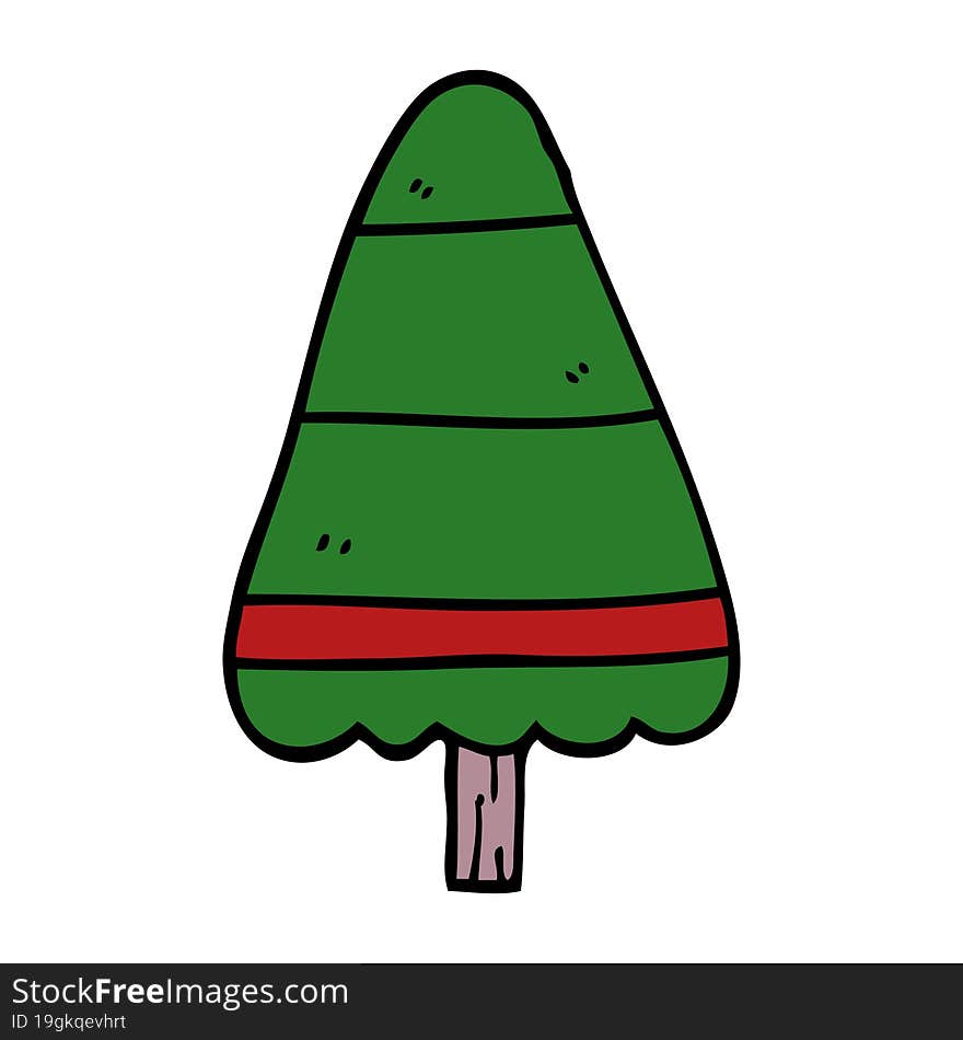 Cartoon Doodle Christmas Tree