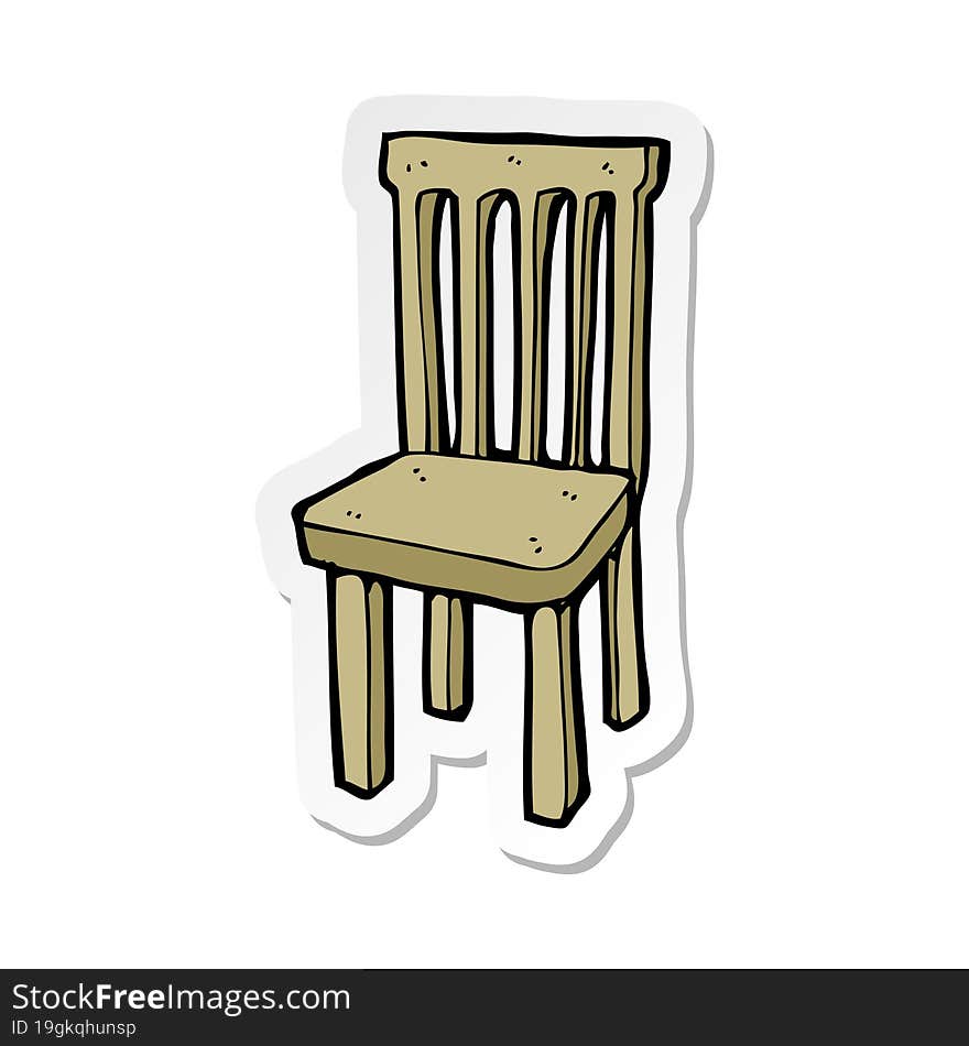 sticker of a cartoon wooden chair