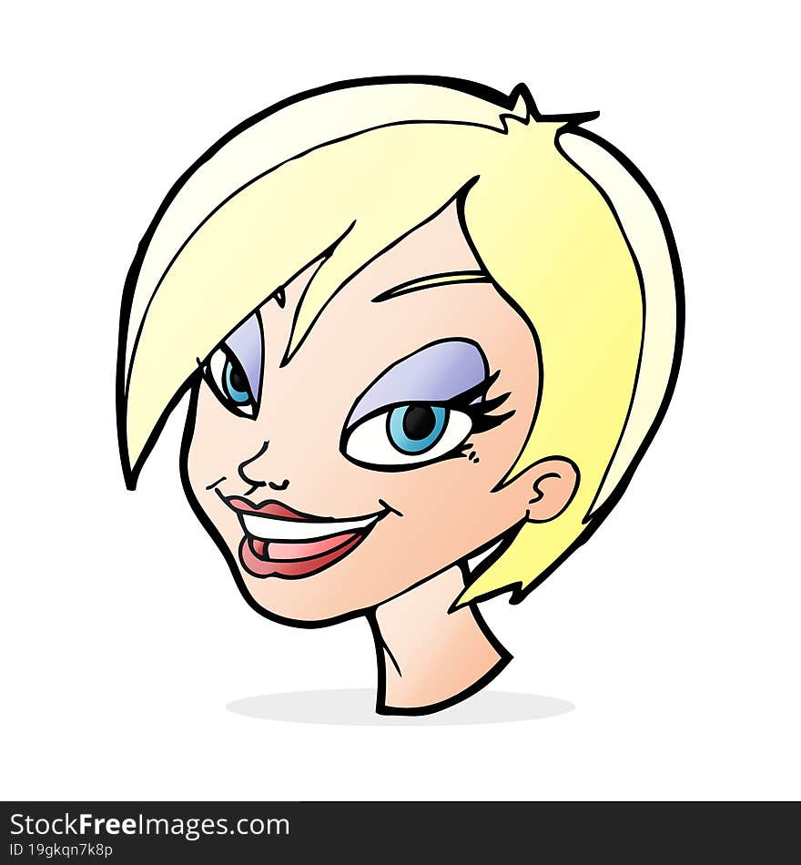 Cartoon Pretty Female Face