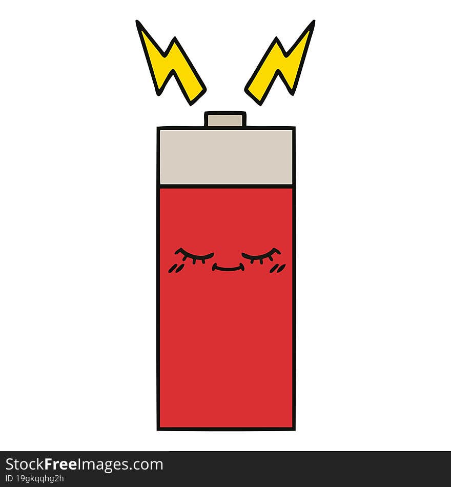 cute cartoon of a battery. cute cartoon of a battery