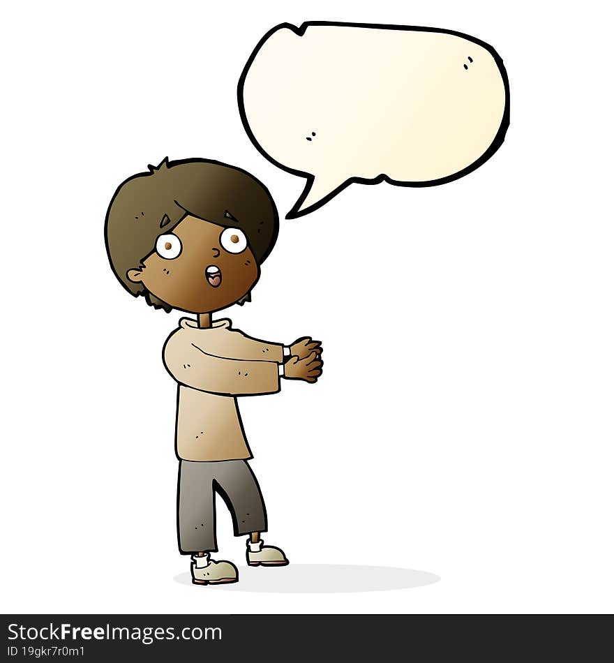 cartoon shocked boy with speech bubble