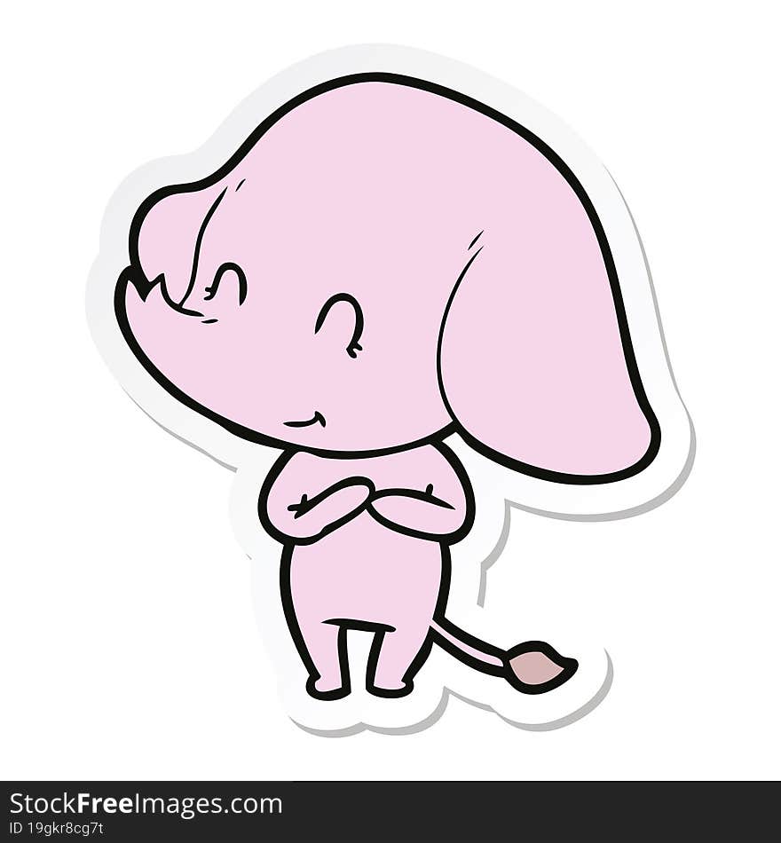 sticker of a cute cartoon elephant