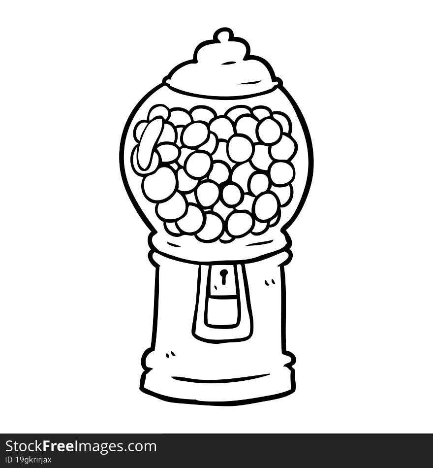 line drawing of a gumball machine. line drawing of a gumball machine