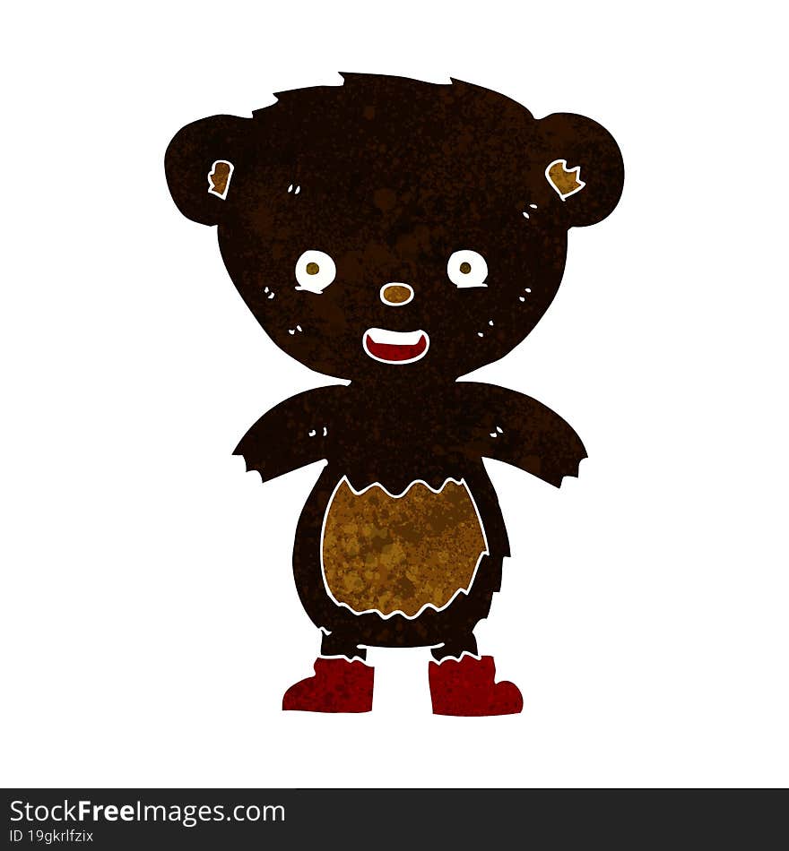 cartoon black bear cub