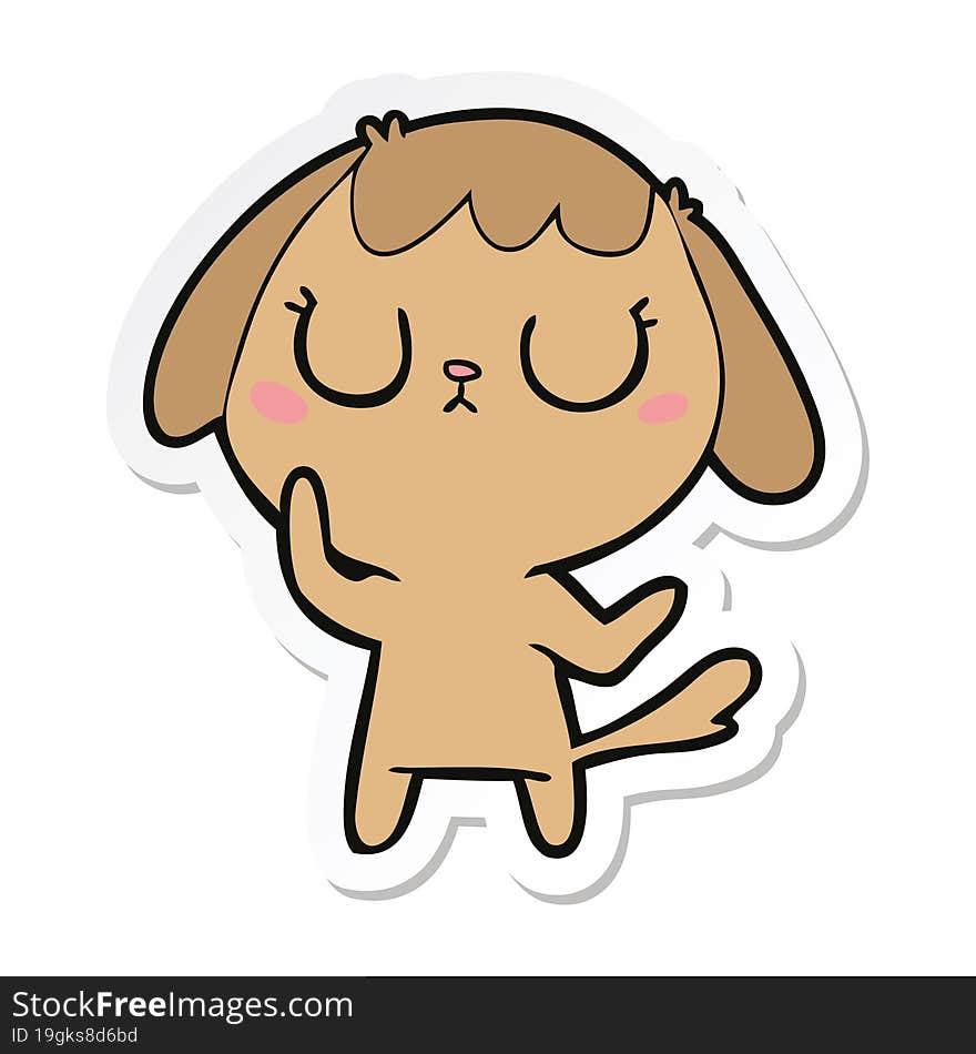 sticker of a cute cartoon dog