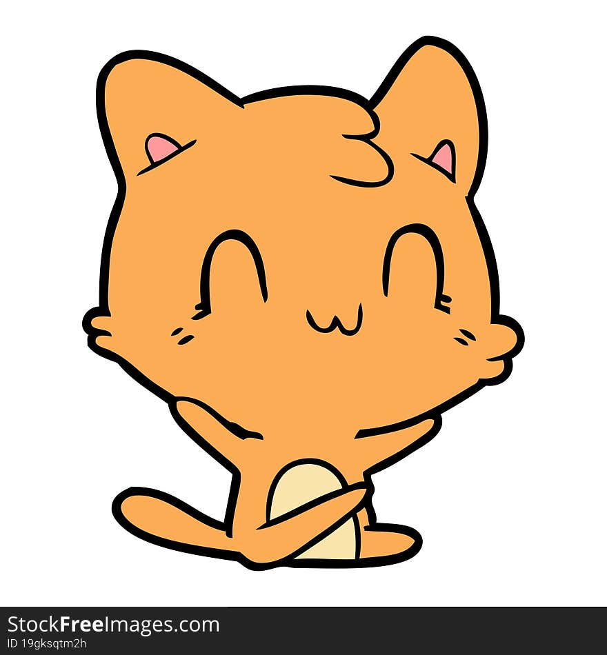 cartoon happy cat. cartoon happy cat