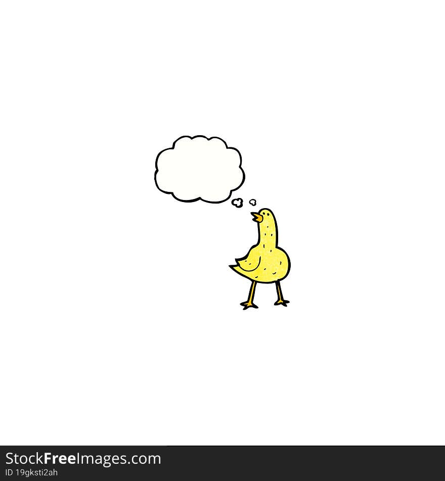 bird with thought bubble cartoon