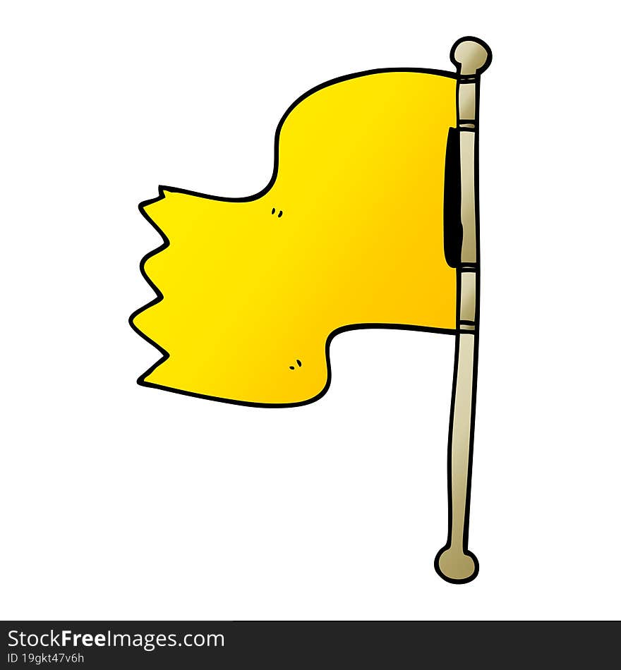 cartoon doodle waving flag