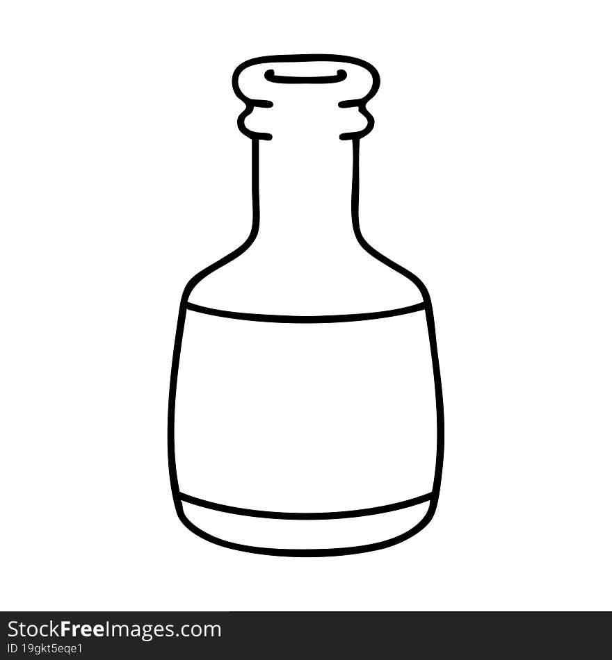 line doodle of an old beer bottle