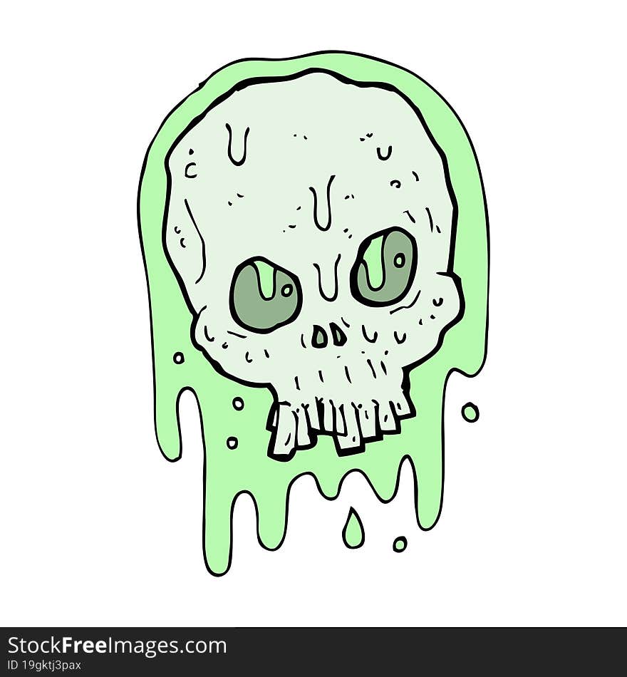 cartoon slimy skull