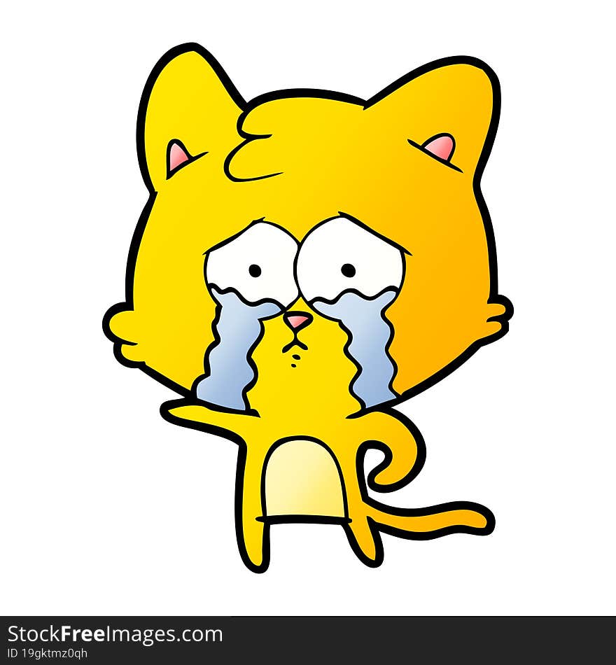 cartoon crying cat. cartoon crying cat