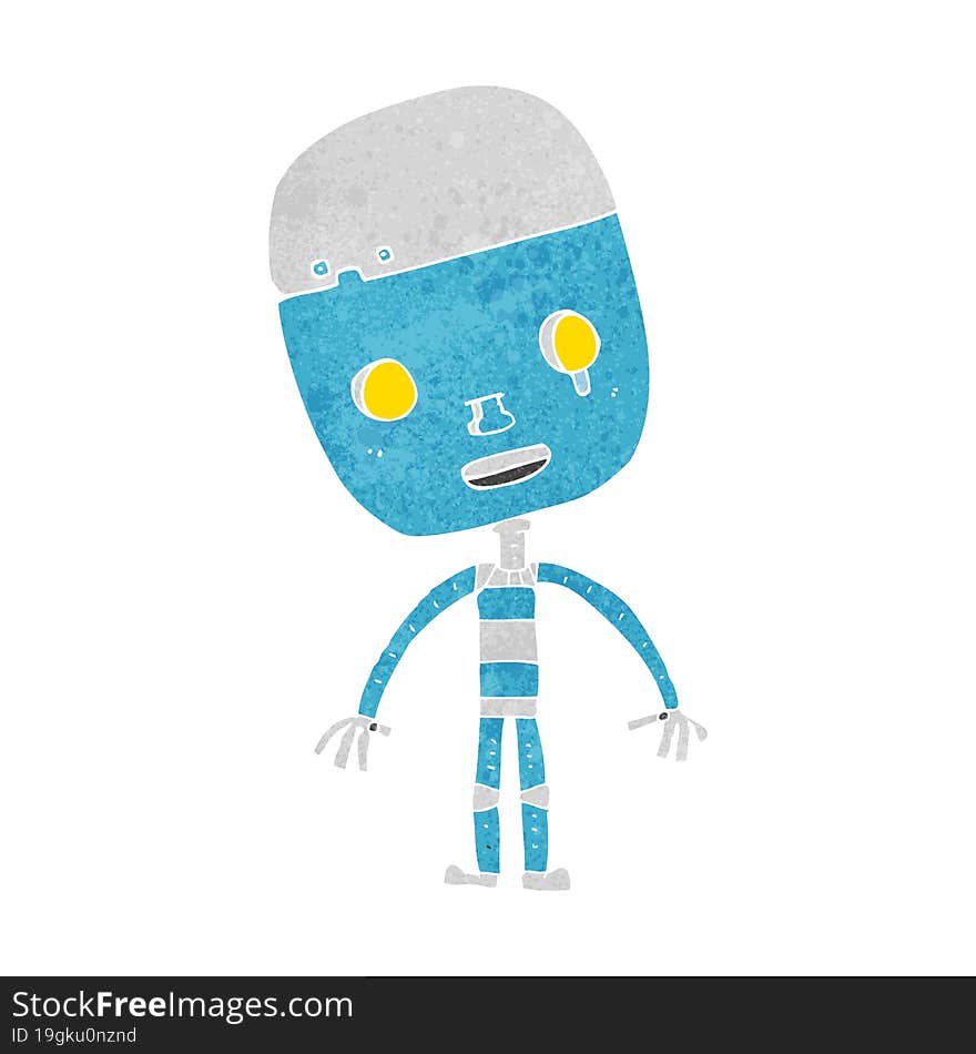 cartoon sad robot