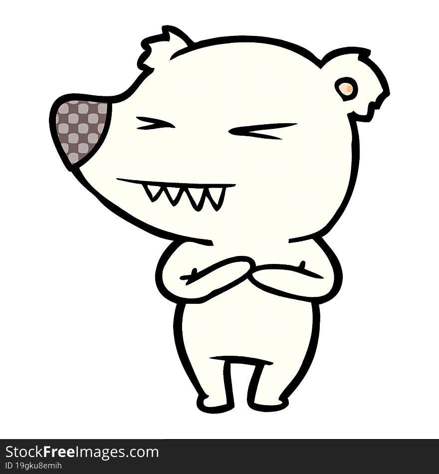 angry polar bear cartoon. angry polar bear cartoon