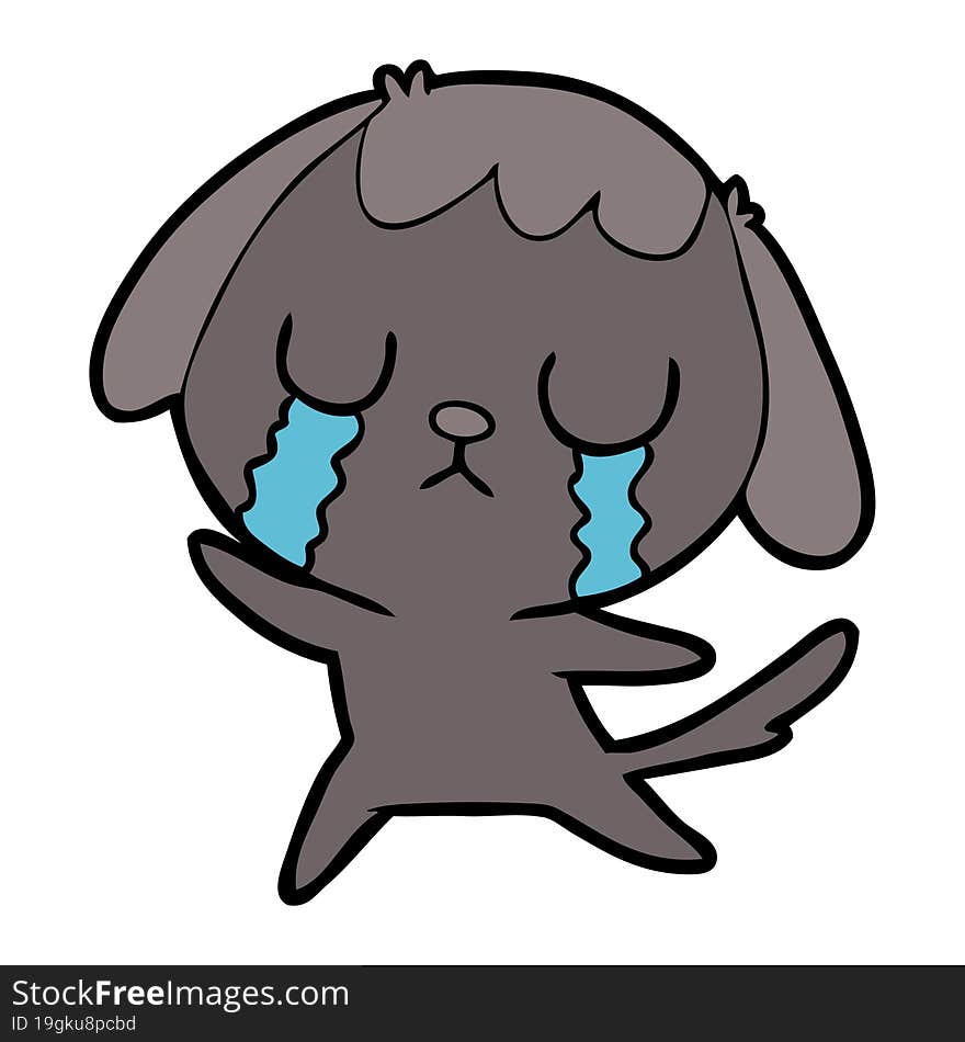 cute cartoon dog crying. cute cartoon dog crying