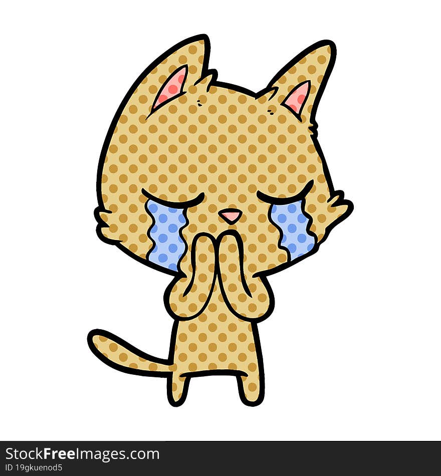 crying cartoon cat. crying cartoon cat