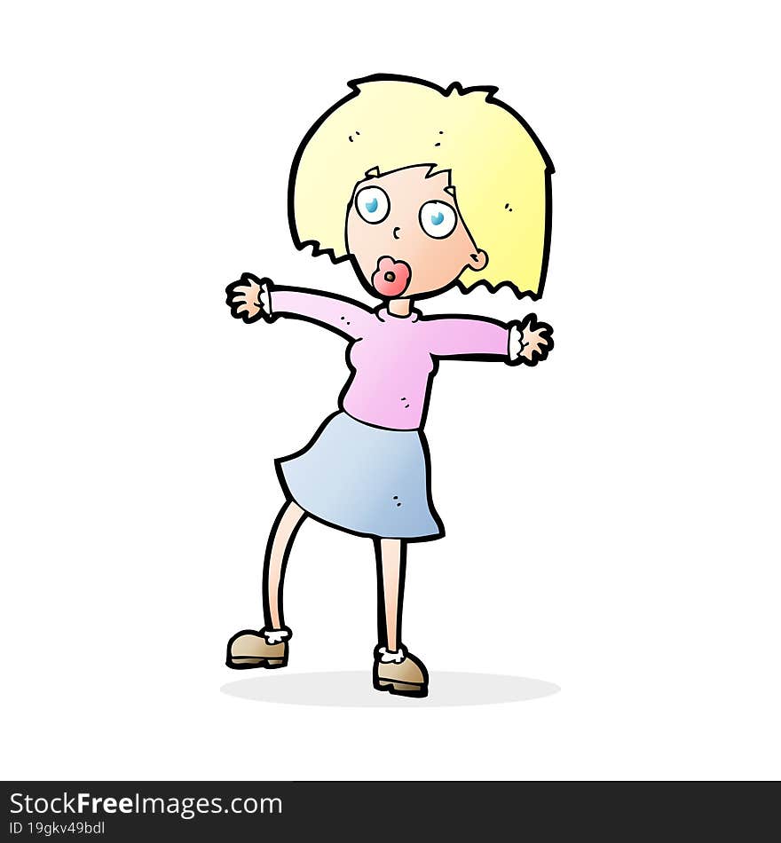 cartoon surprised woman