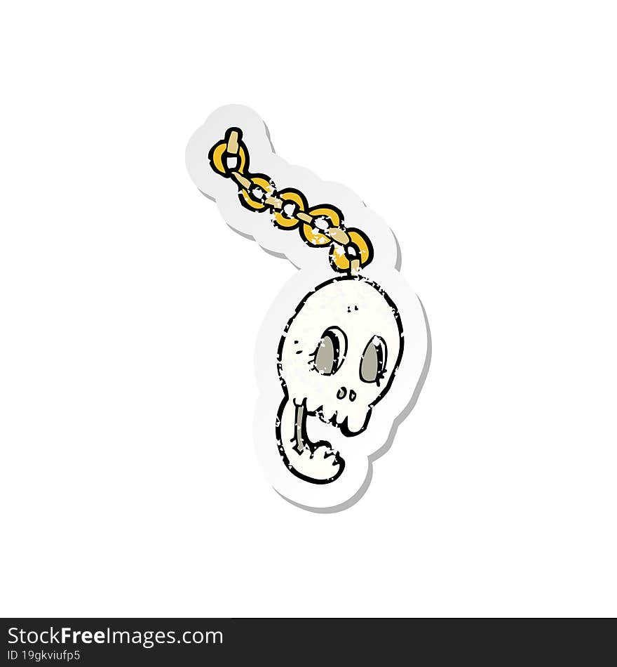 retro distressed sticker of a cartoon chain