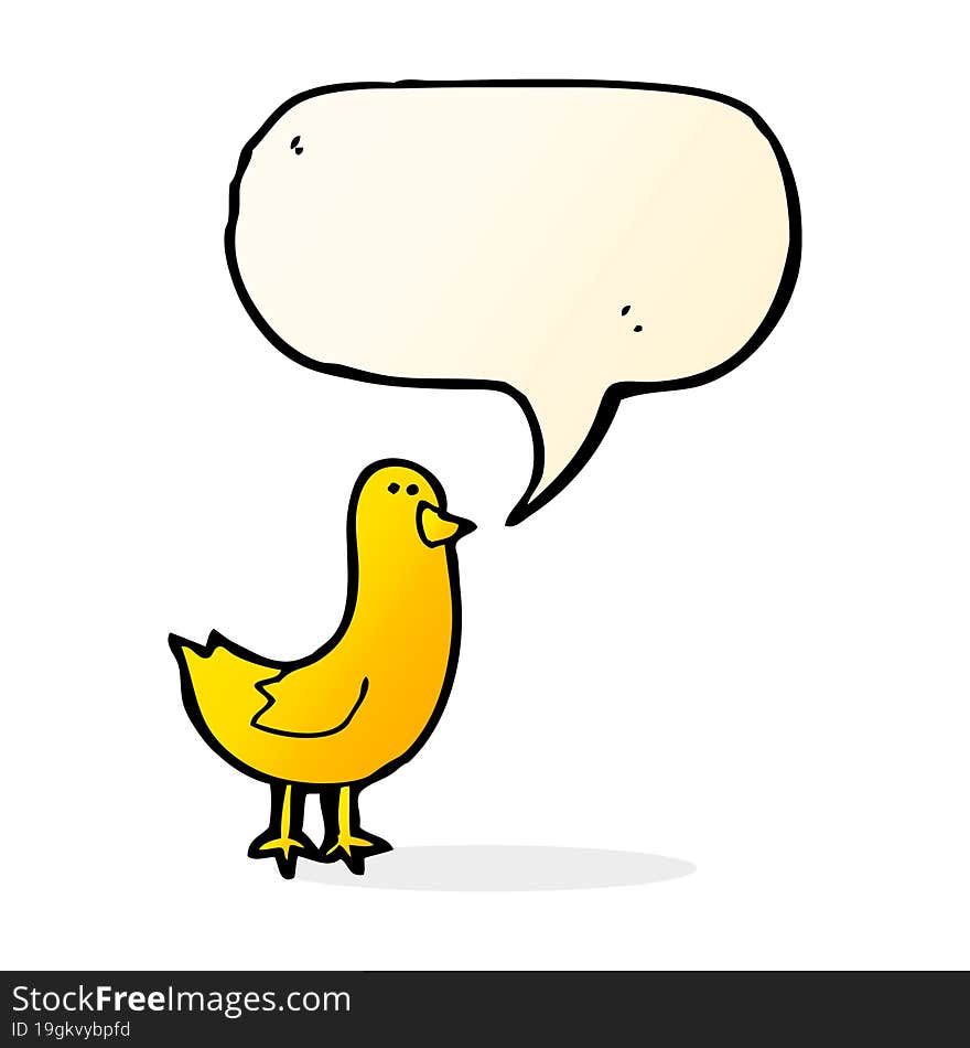 cartoon bird with speech bubble