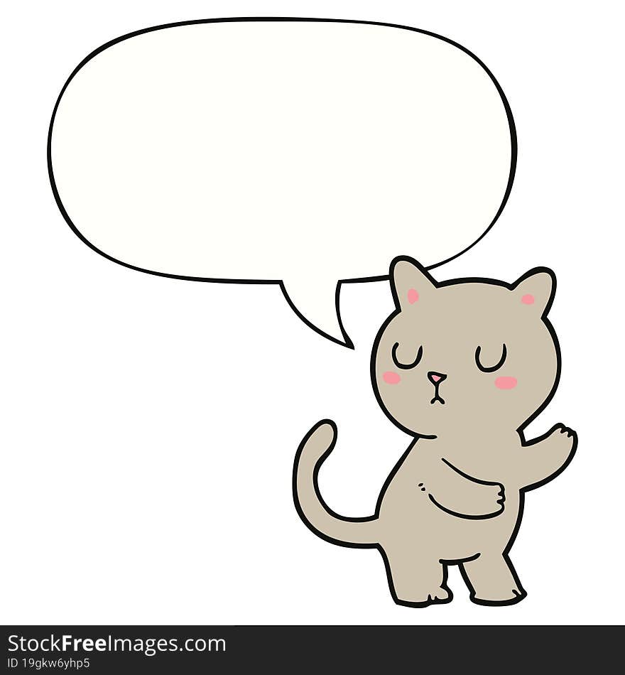 cartoon cat and speech bubble