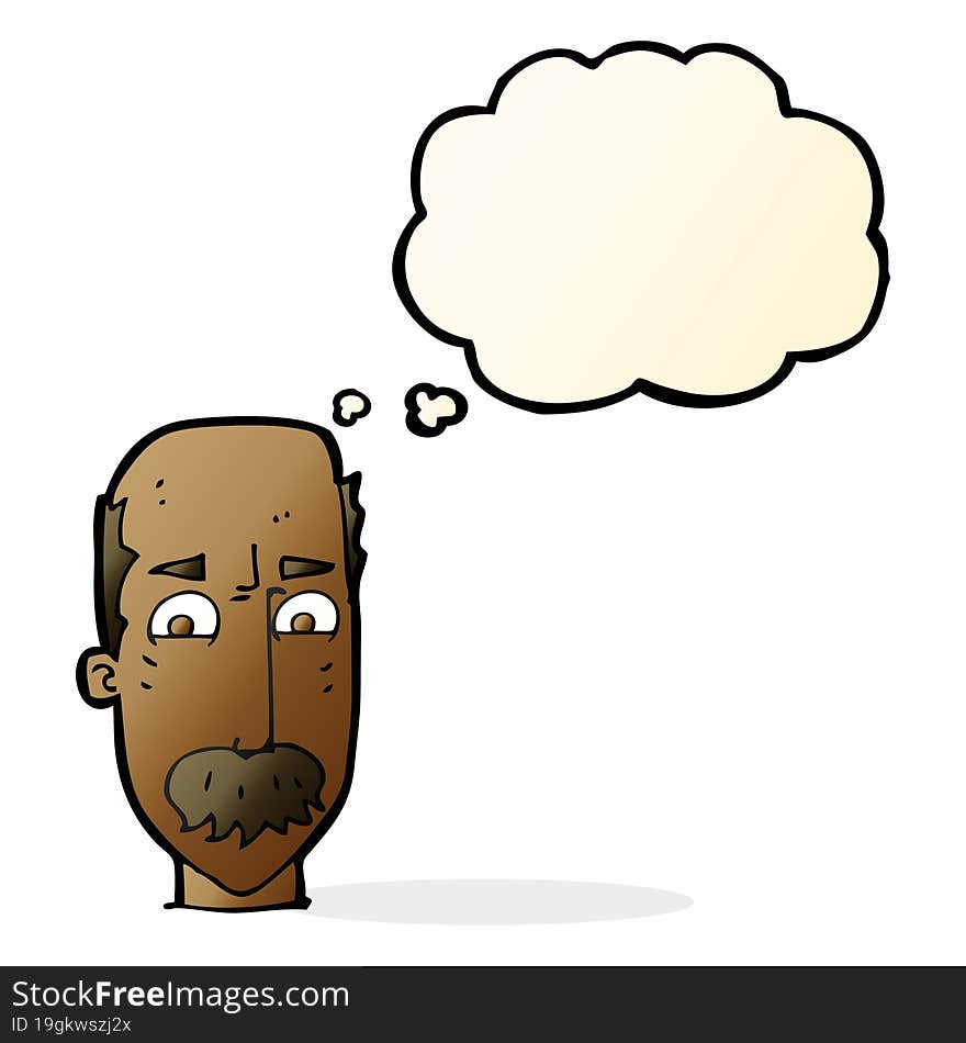 Cartoon Annnoyed Old Man With Thought Bubble