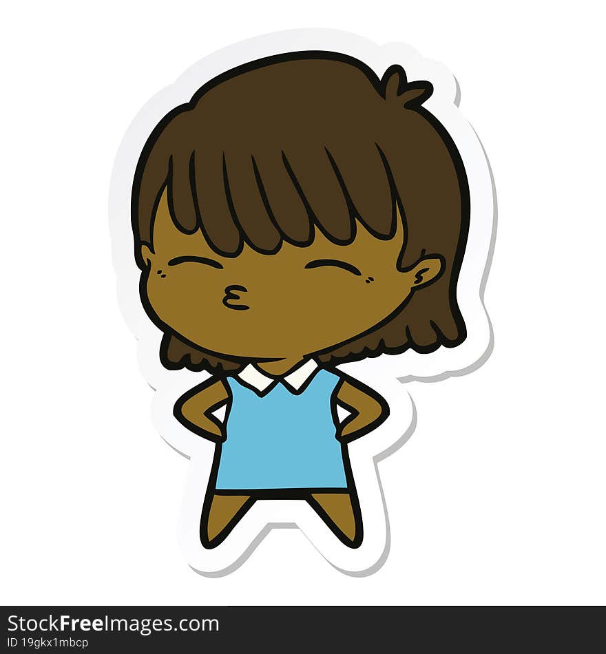 sticker of a cartoon woman