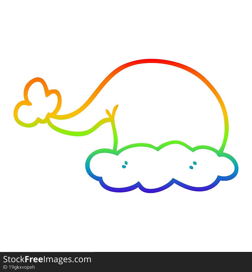 rainbow gradient line drawing cartoon elf hat