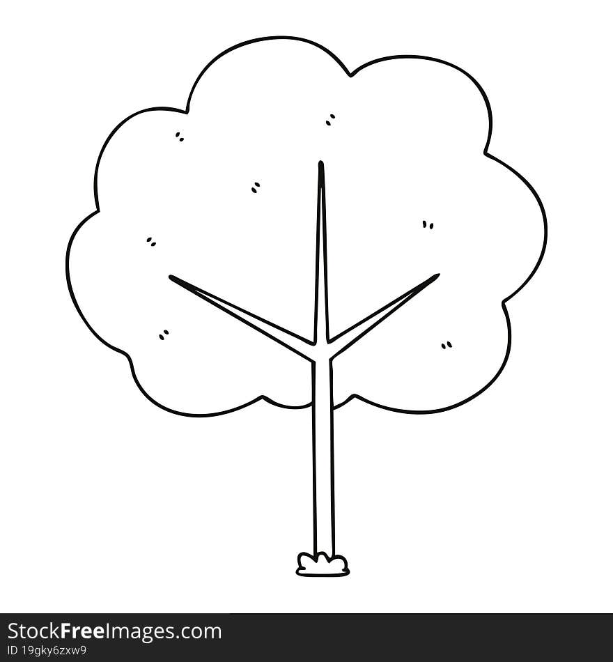 quirky line drawing cartoon tree