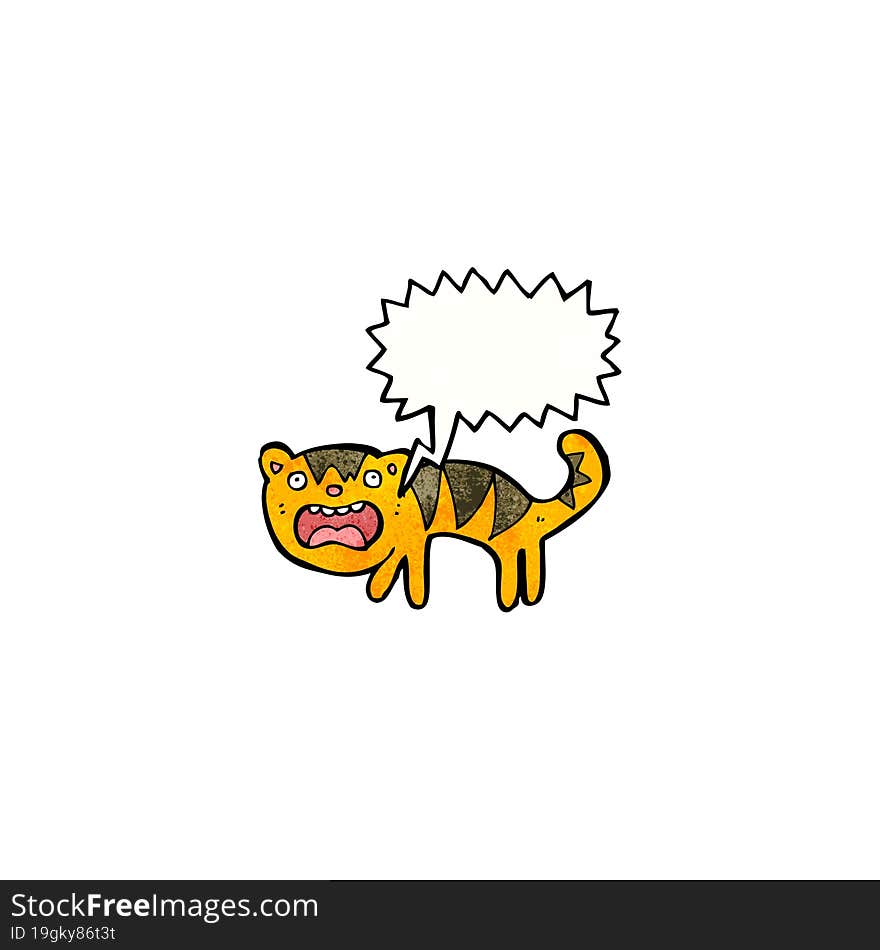 cartoon frightened tiger