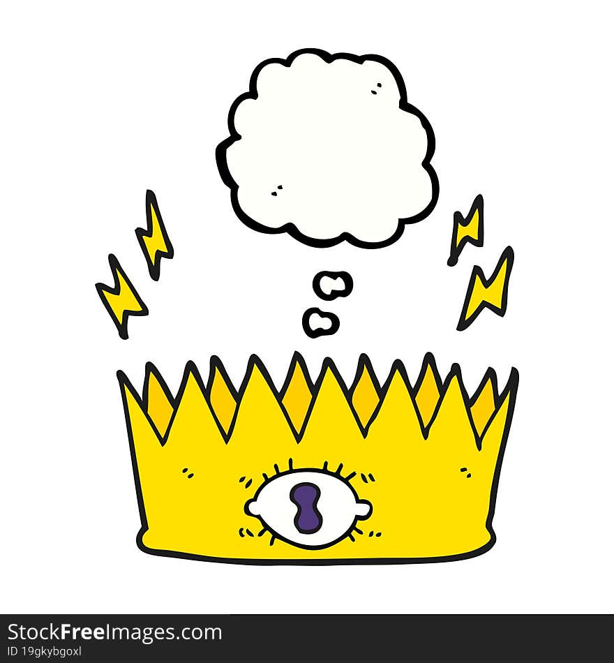 thought bubble cartoon magic crown