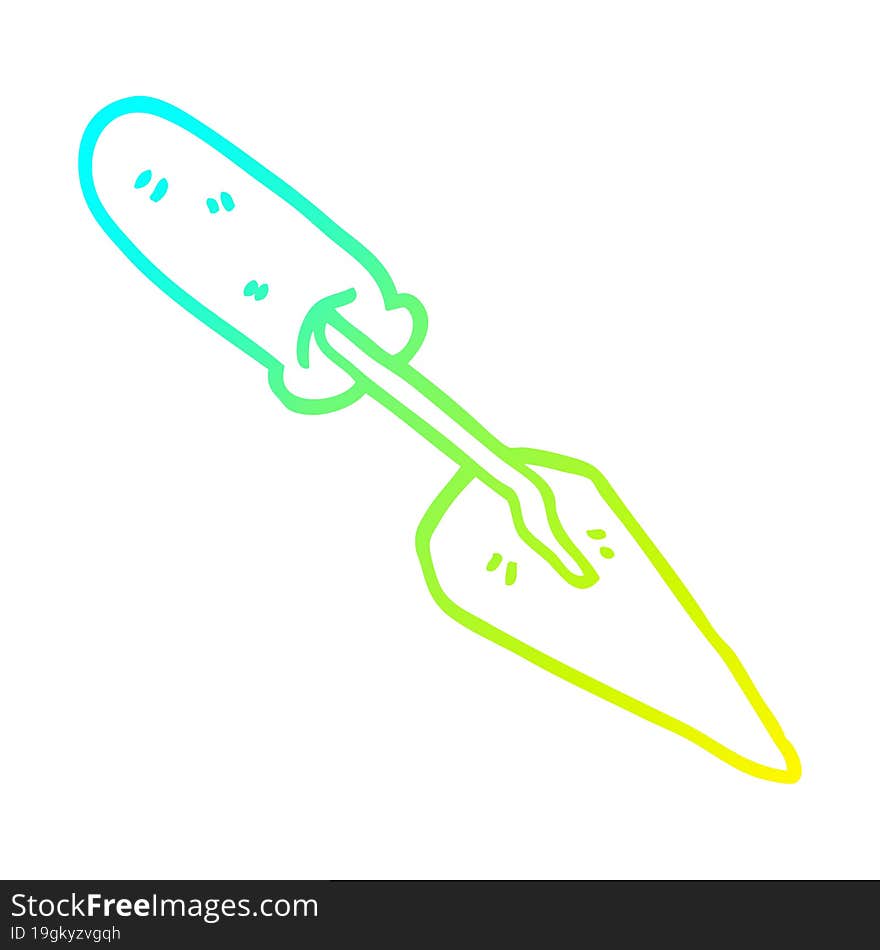 cold gradient line drawing cartoon trowel