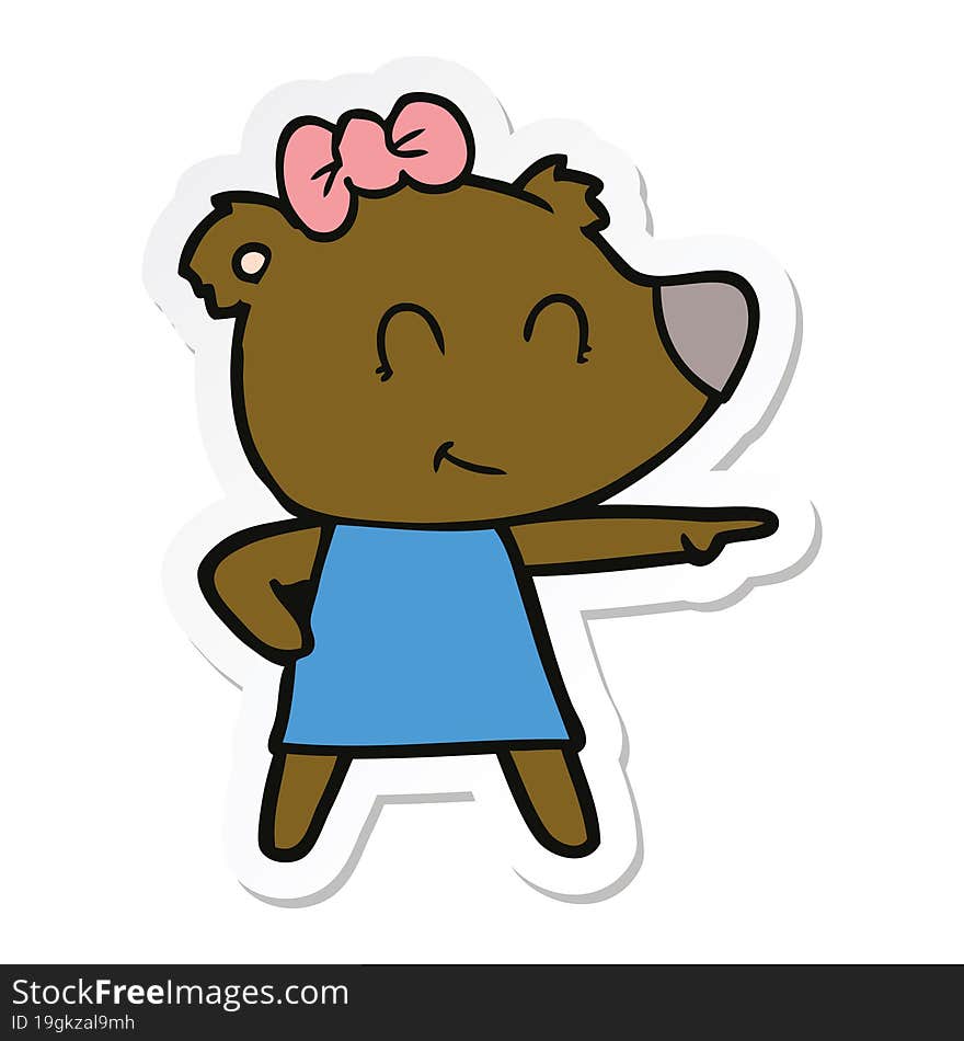 sticker of a female bear cartoon