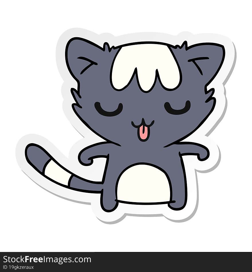 sticker cartoon of a kawaii cute racoon