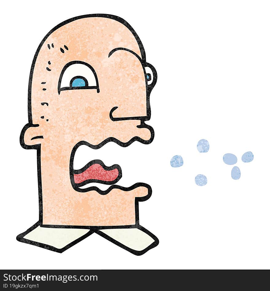 textured cartoon burping man