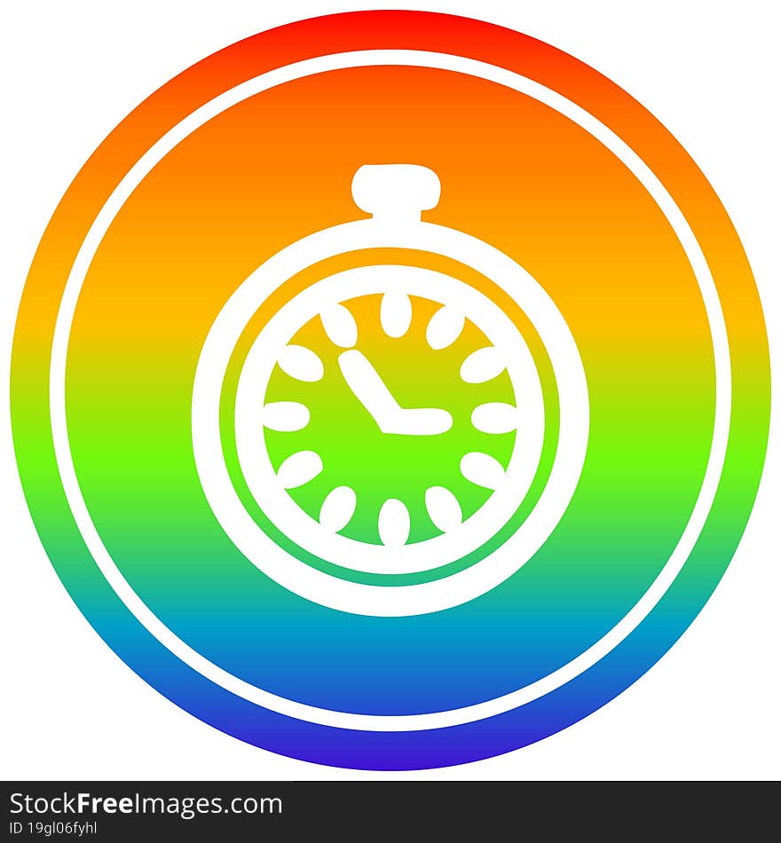 Stop Watch Circular In Rainbow Spectrum