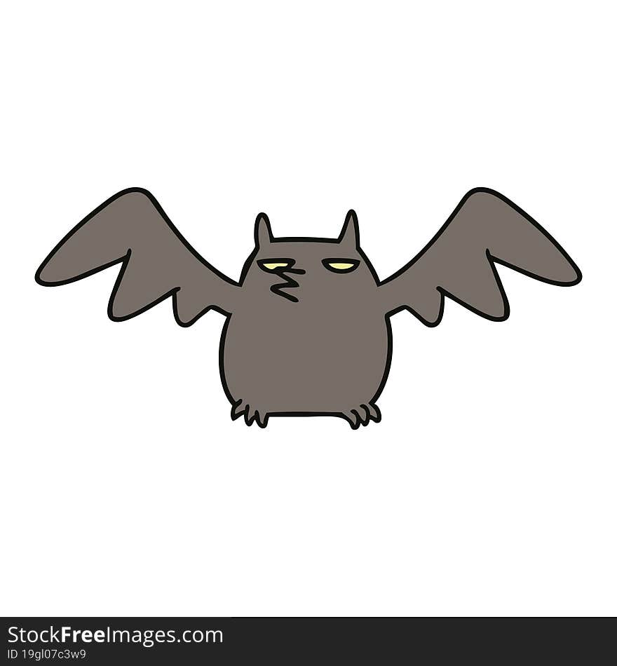 cartoon doodle of a night bat