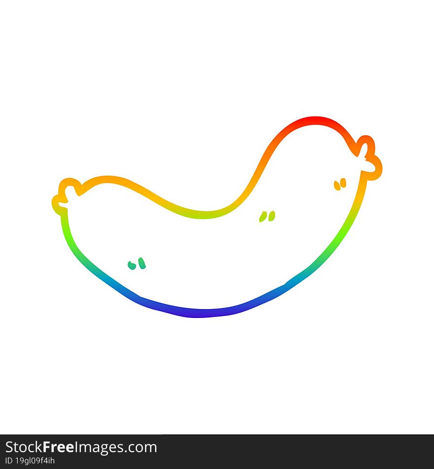 rainbow gradient line drawing cartoon sausages