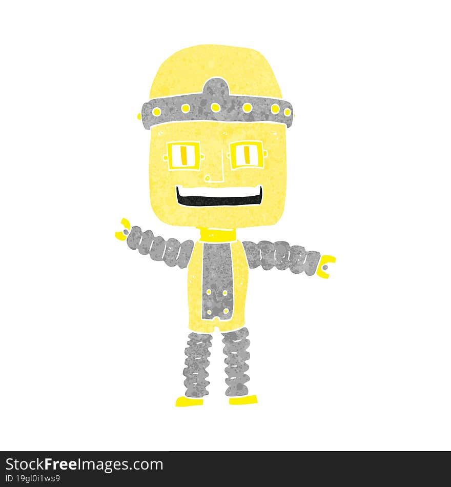 Cartoon Waving Robot