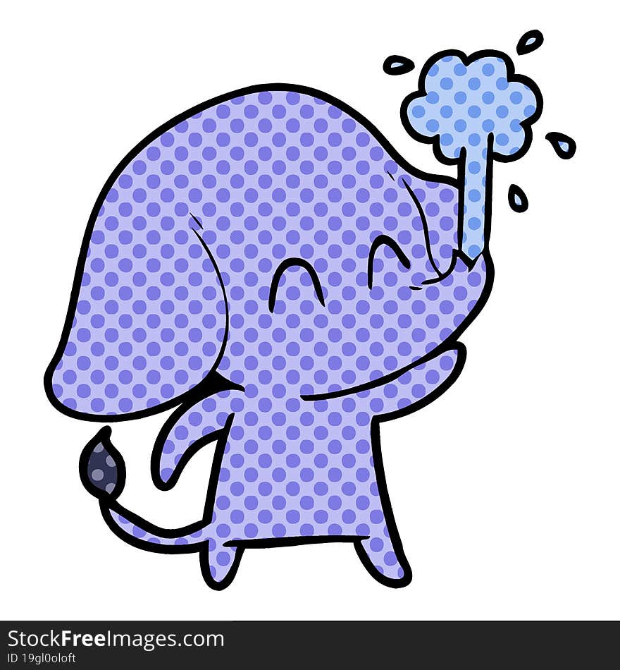 cute cartoon elephant spouting water. cute cartoon elephant spouting water