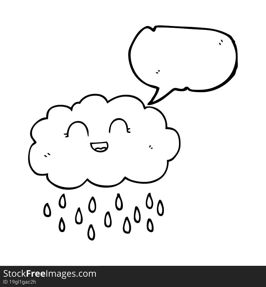 speech bubble cartoon rain cloud