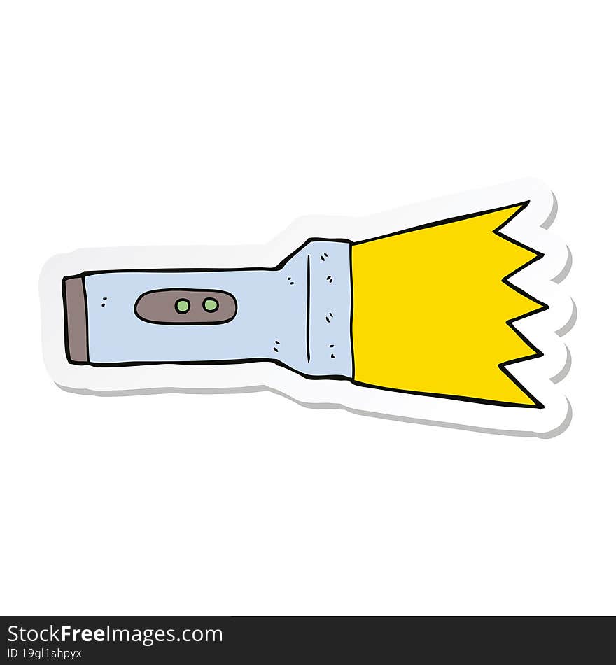 sticker of a cartoon torch